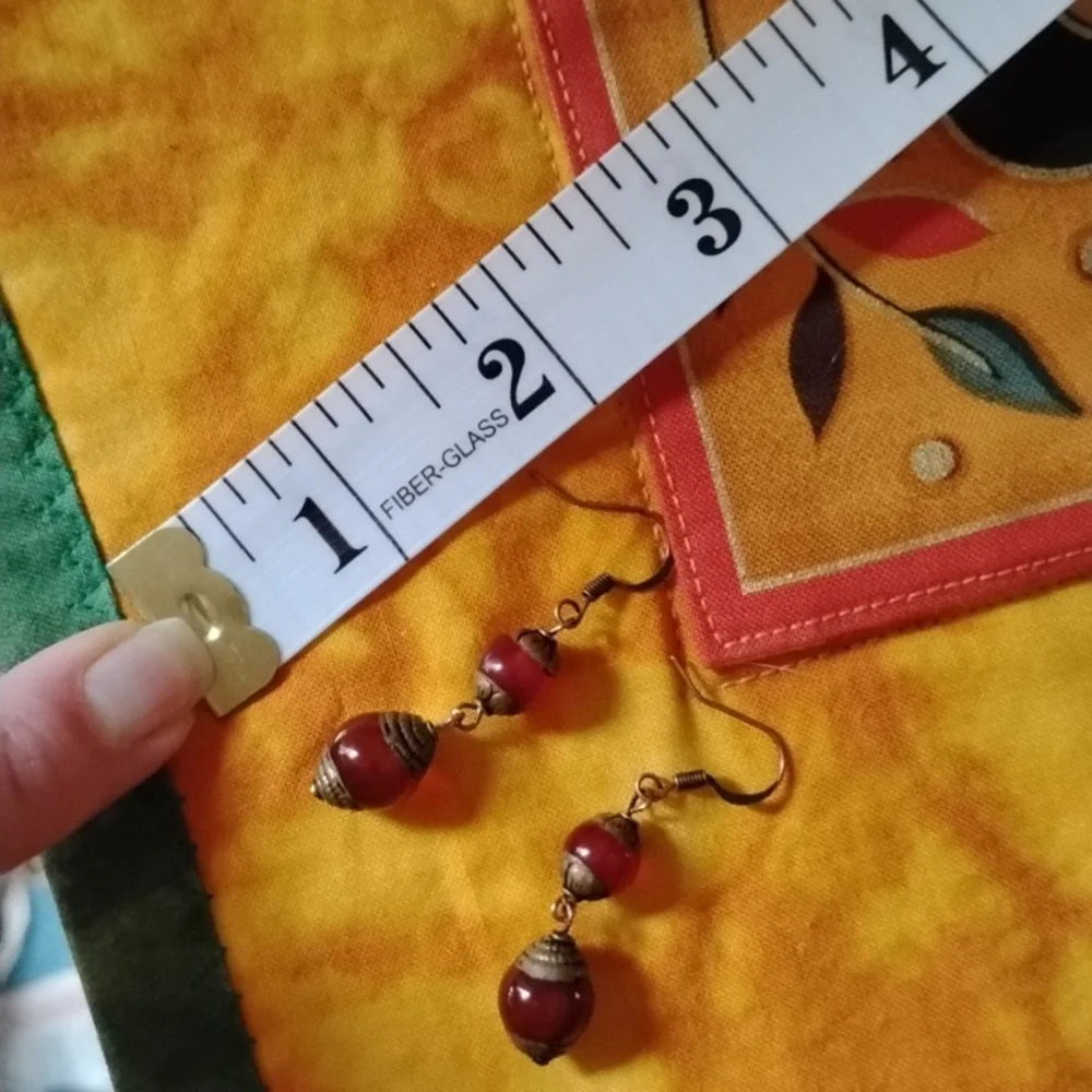 Hand Crafted Vintage Tibetan Beaded Earrings - Picture 2 of 4